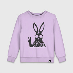 Свитшот хлопковый детский Stay cool rabbit, цвет: лаванда