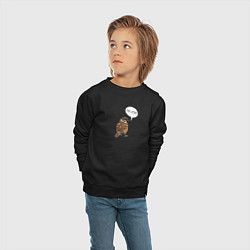 Свитшот хлопковый детский Воробей со смешной надписью - Гоп-стоп, цвет: черный — фото 2
