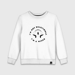 Детский свитшот Надпись Я ведьма