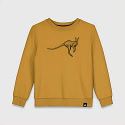 Свитшот хлопковый детский Кенгуру в прыжке, цвет: горчичный
