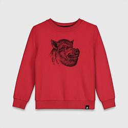 Свитшот хлопковый детский Кабан жирный, цвет: красный