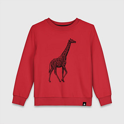 Свитшот хлопковый детский Жираф гуляет, цвет: красный