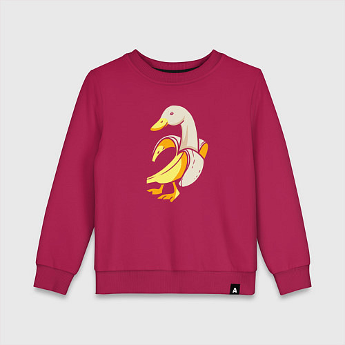 Детский свитшот Банановый гусь / Маджента – фото 1