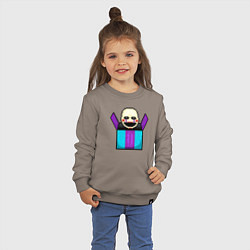 Свитшот хлопковый детский Пиксельная марионетка, цвет: утренний латте — фото 2