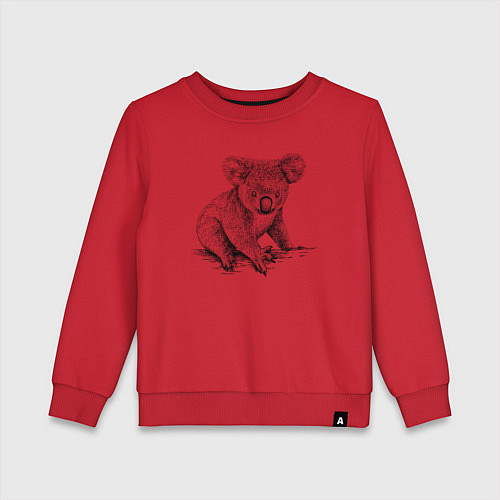 Детский свитшот Коала сидит / Красный – фото 1