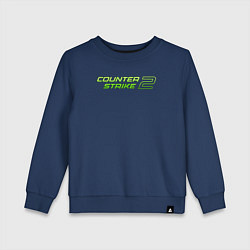Детский свитшот Counter strike 2 green logo