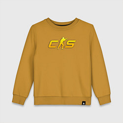 Свитшот хлопковый детский CS2 yellow logo, цвет: горчичный