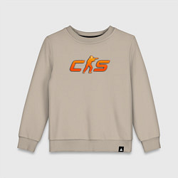 Свитшот хлопковый детский CS 2 orange logo, цвет: миндальный