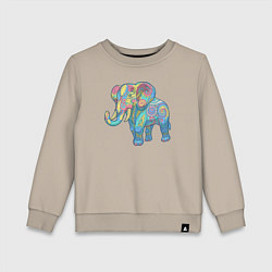Свитшот хлопковый детский Beautiful elephant, цвет: миндальный