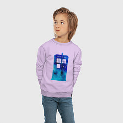 Свитшот хлопковый детский Space tardis, цвет: лаванда — фото 2
