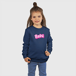 Свитшот хлопковый детский Baby: pink barbie style, цвет: тёмно-синий — фото 2