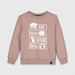 Детский свитшот Eat sleep guitar