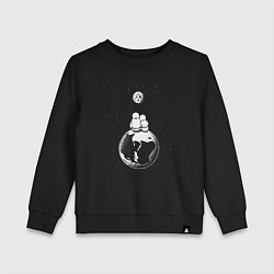 Свитшот хлопковый детский Earth love, цвет: черный