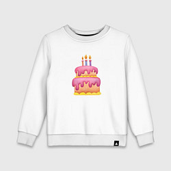 Детский свитшот Розовый торт со свечками
