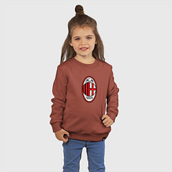 Свитшот хлопковый детский Футбольный клуб Milan, цвет: кирпичный — фото 2