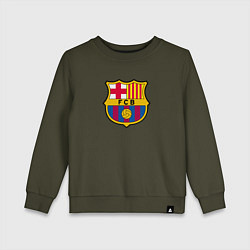 Свитшот хлопковый детский Barcelona fc sport, цвет: хаки