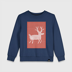Детский свитшот Новогодний олень орнамент вязанный свитер