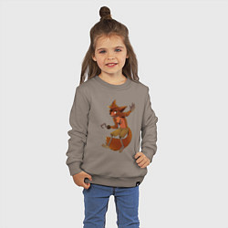 Свитшот хлопковый детский Фокси доволен, цвет: утренний латте — фото 2