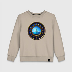 Свитшот хлопковый детский Колесо сансары, цвет: миндальный