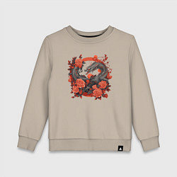 Детский свитшот Дракон в розах