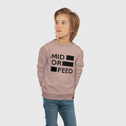 Свитшот хлопковый детский Mid or feed, цвет: пыльно-розовый — фото 2