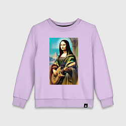 Детский свитшот Мона Лиза лабает на гитаре