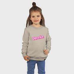 Свитшот хлопковый детский Veronica- retro Barbie style, цвет: миндальный — фото 2