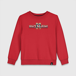 Свитшот хлопковый детский Warhammer 40000 space marine 2 logo, цвет: красный