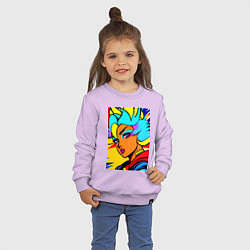Свитшот хлопковый детский Клёвая девчонка - поп-арт - нейросеть, цвет: лаванда — фото 2