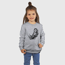 Свитшот хлопковый детский Гиббон малыш на дереве, цвет: меланж — фото 2