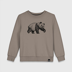 Свитшот хлопковый детский Панда гуляет, цвет: утренний латте