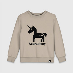 Свитшот хлопковый детский Neural Pony, цвет: миндальный