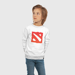 Свитшот хлопковый детский Dota 2 логотип, цвет: белый — фото 2