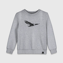 Свитшот хлопковый детский Орёл летит, цвет: меланж