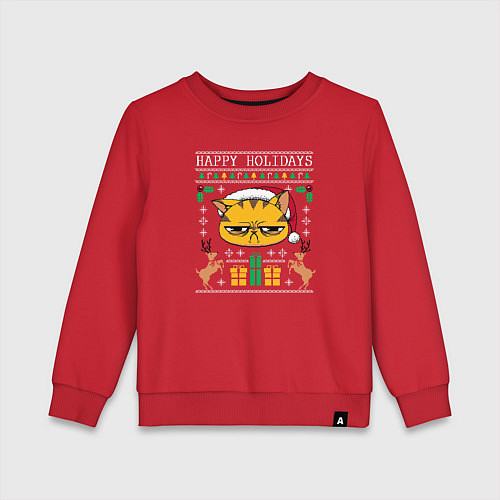 Детский свитшот Happy holidays phrase / Красный – фото 1