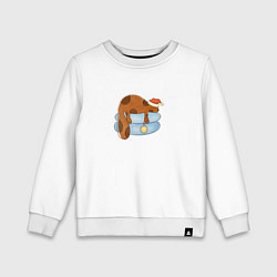 Детский свитшот Новогодний рыжий кот спит