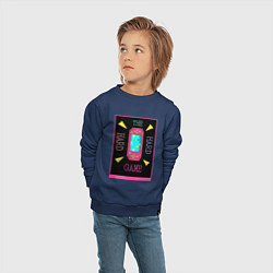 Свитшот хлопковый детский Portable console, цвет: тёмно-синий — фото 2