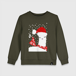 Детский свитшот Лама в шапочке и шарфе