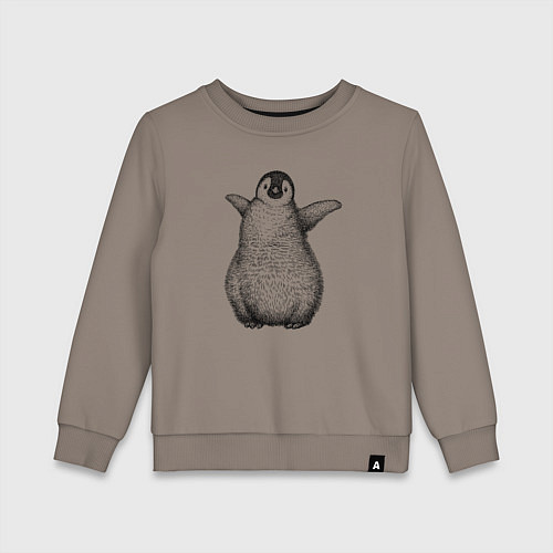 Детский свитшот Пингвинёнок анфас / Утренний латте – фото 1