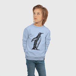 Свитшот хлопковый детский Пингвин сбоку, цвет: мягкое небо — фото 2