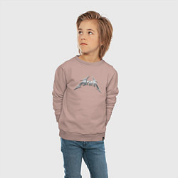 Свитшот хлопковый детский Арина в стиле группы Металлика, цвет: пыльно-розовый — фото 2
