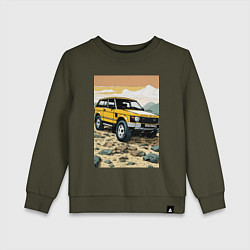 Свитшот хлопковый детский Land Rover discovery, цвет: хаки