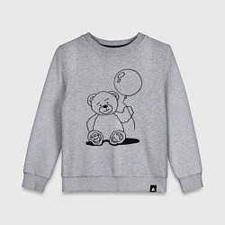 Детский свитшот Мишка с воздушным шариком - раскраска