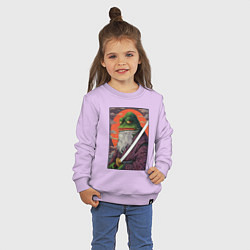 Свитшот хлопковый детский Pepe samurai, цвет: лаванда — фото 2