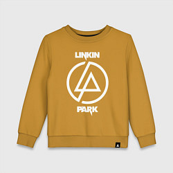 Свитшот хлопковый детский Linkin Park logo, цвет: горчичный