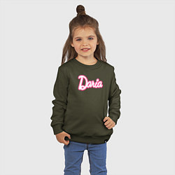 Свитшот хлопковый детский Дарья в стиле Барби - объемный шрифт, цвет: хаки — фото 2