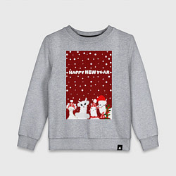 Детский свитшот Семья лам на новогодних каникулах