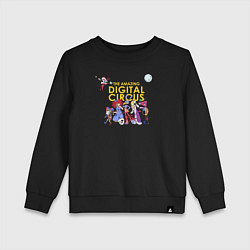 Свитшот хлопковый детский The Amazing Digital Circus, цвет: черный