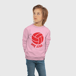 Свитшот хлопковый детский Volleyball my love, цвет: светло-розовый — фото 2