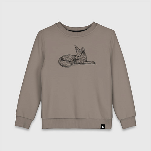 Детский свитшот Фенек лежит / Утренний латте – фото 1